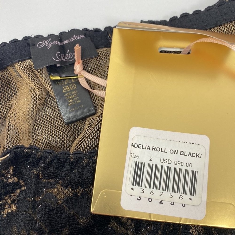 Agent Provocateur Adelia SOIREE Black Gold Roll-on Suspender NWT $990 - Picture 13 of 15